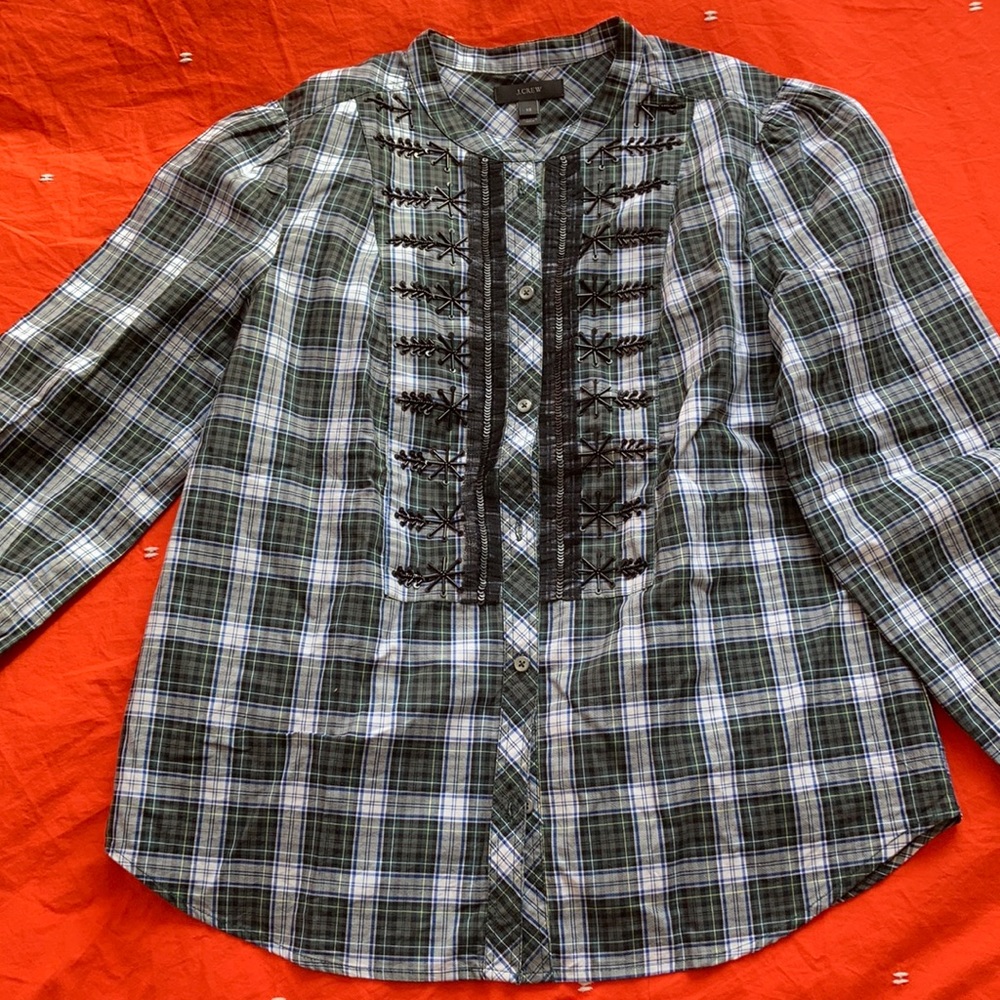 J Crew Scottish Plaid Top